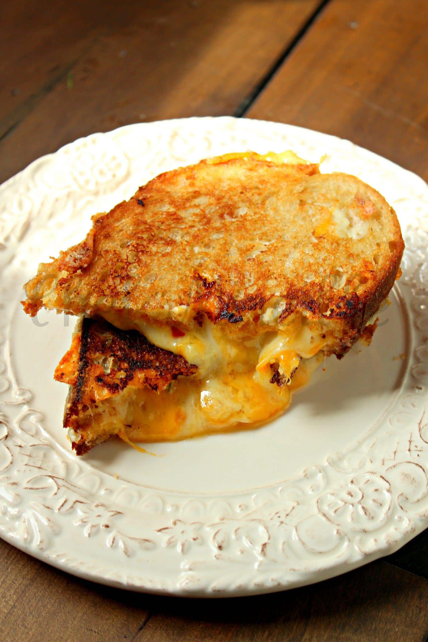 Gourmet Grilled Cheese Sandwich with 4 cheeses.