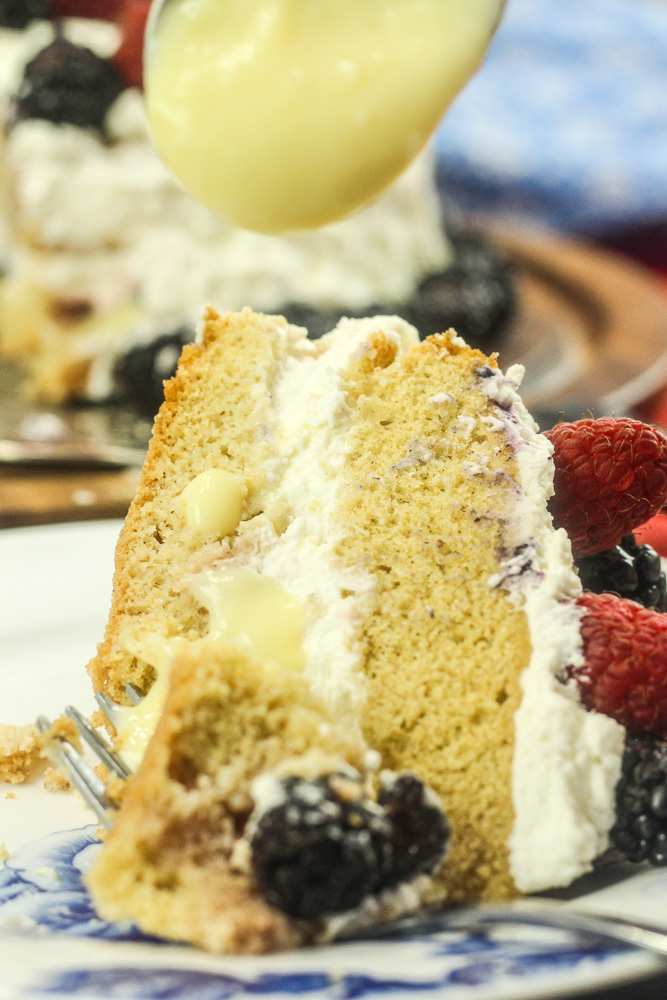 Custard Cream Cake with Fresh Berries