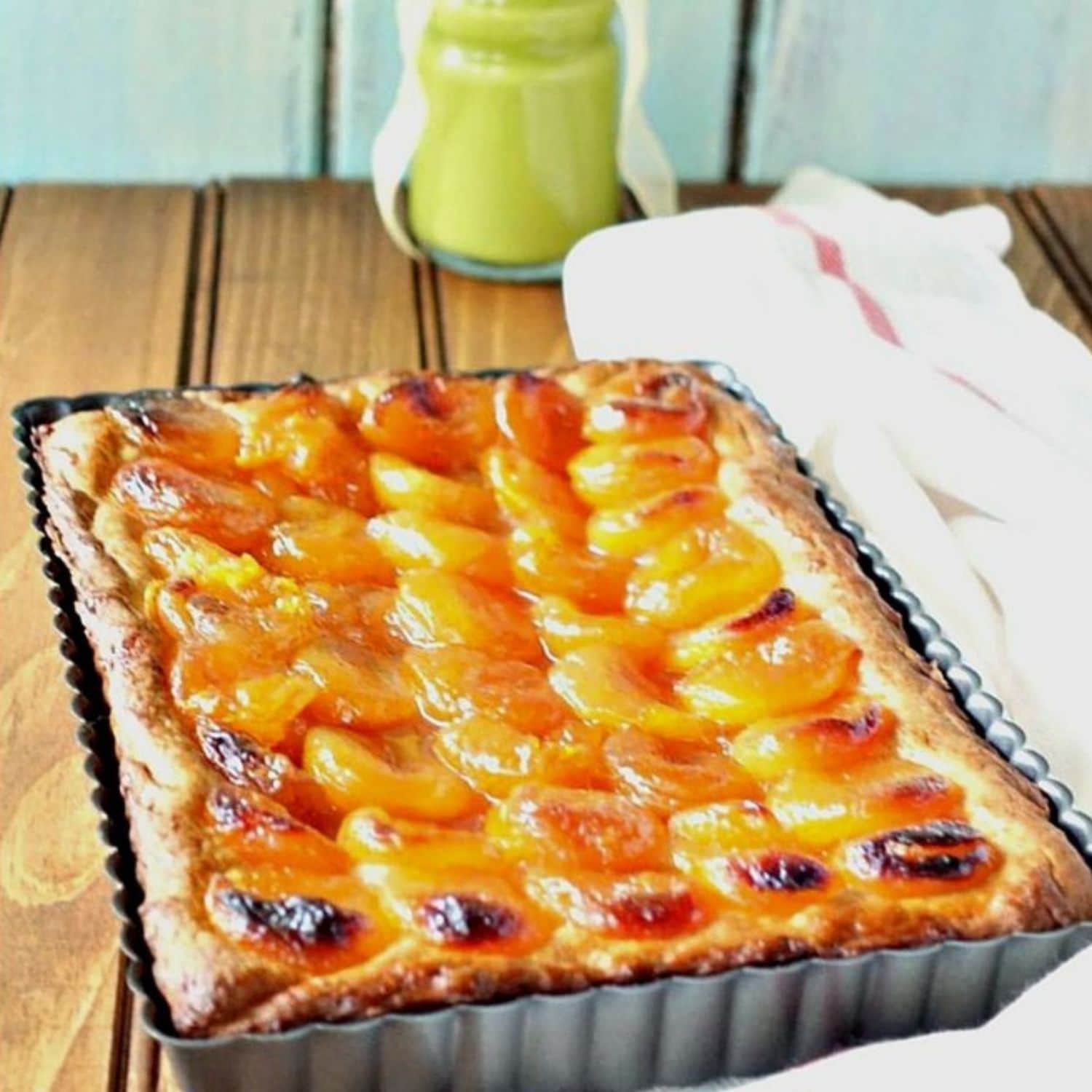 Dutch Apricot Tart on yeasted pie dough
