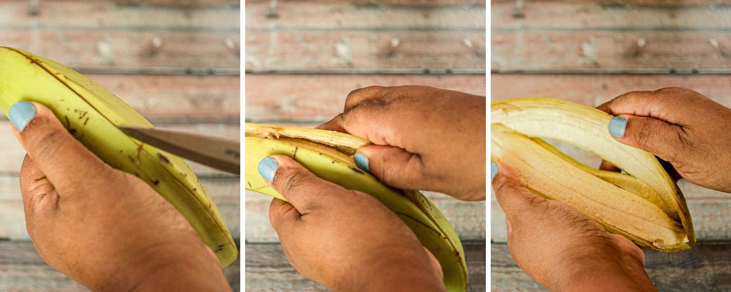 easiest way to peel unripe plantains with step by step instructions