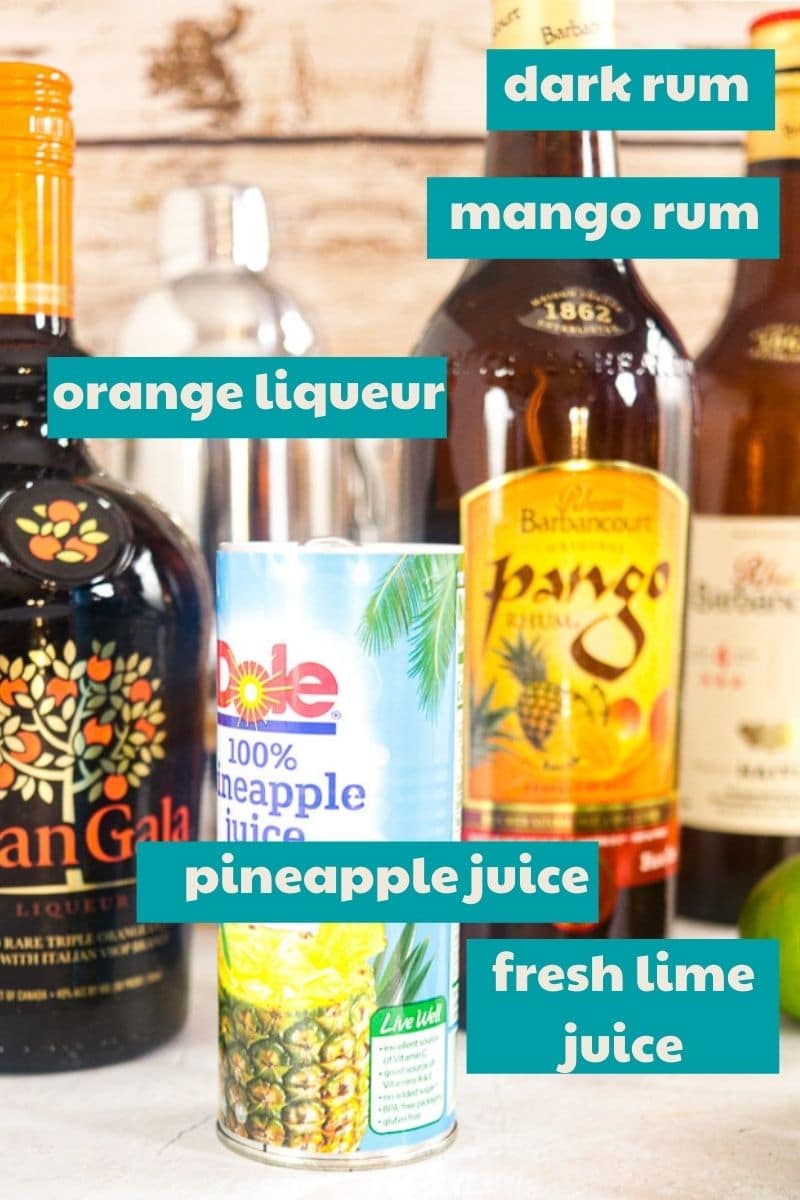 ingredients for Rum Punch Cocktail