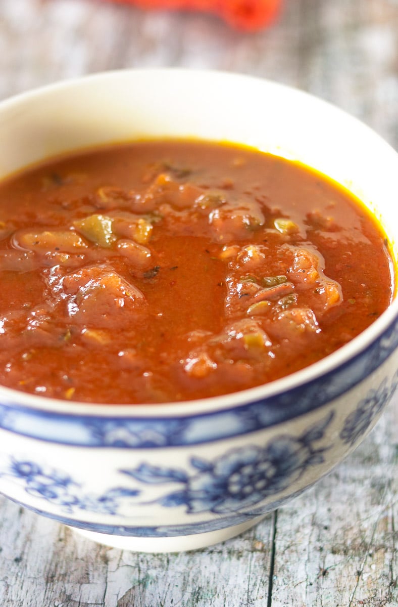 Chunky Creole Sauce in a bowl - Cajun Red Sauce