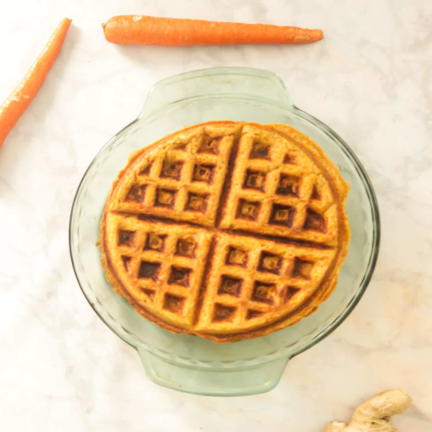 Healthy Whole Wheat Waffles - Carrot Cake Waffles