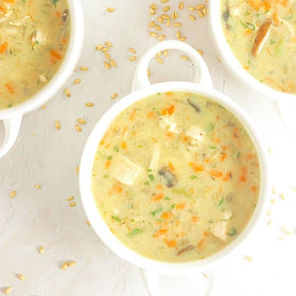 bowls of chicken soup