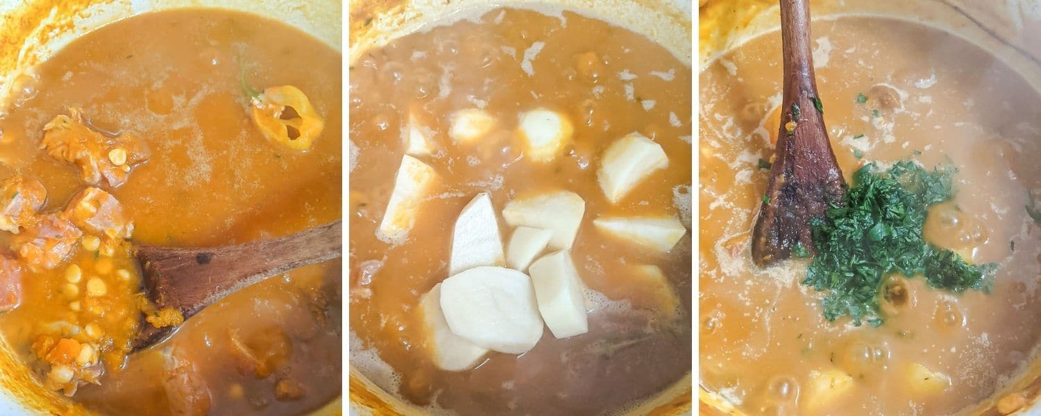 How to make West Indian Pumpkin Soup - step by step photos