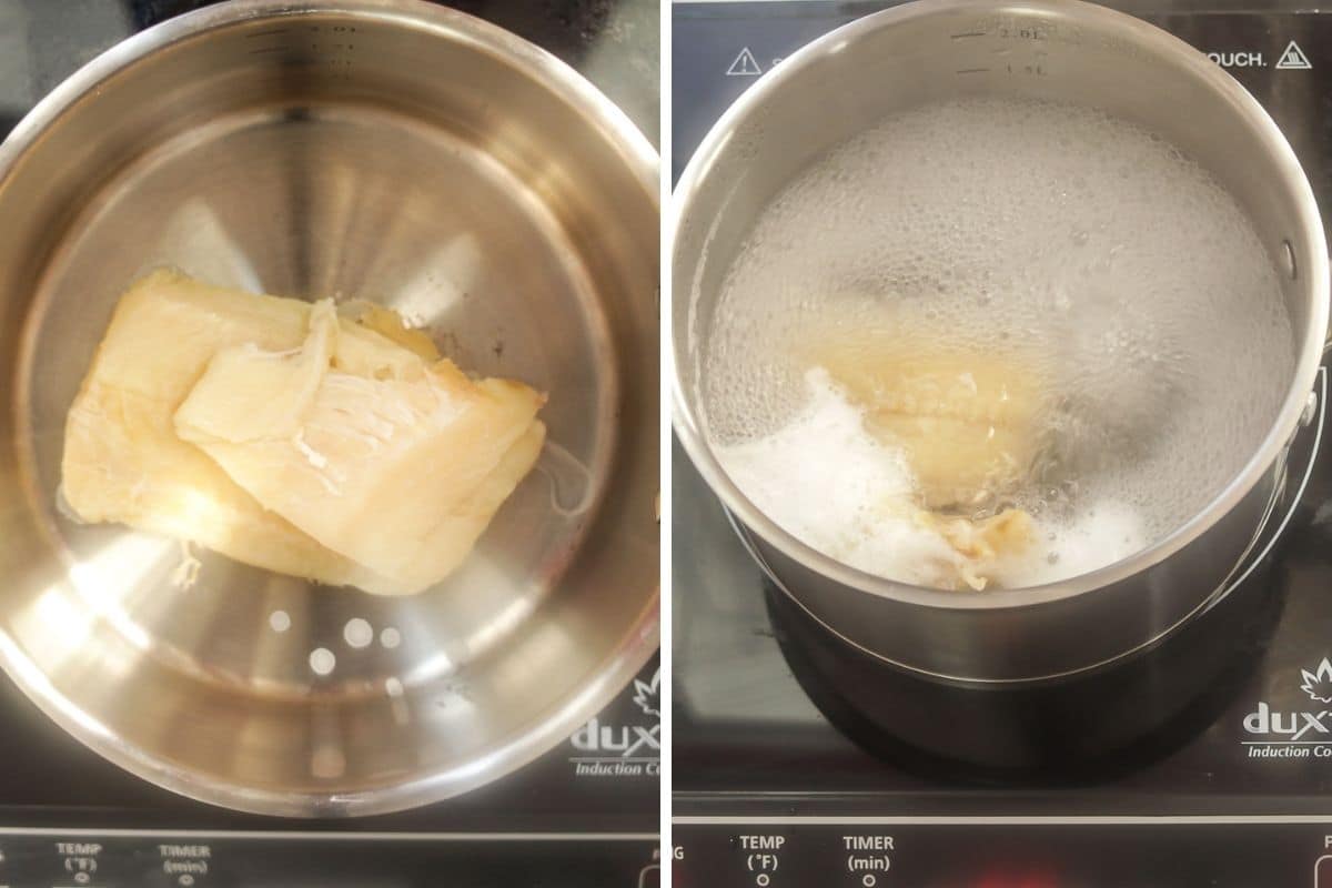 boiling salt cod for cook up rice
