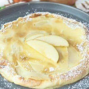 Apple Pancake on a plate with apple slices