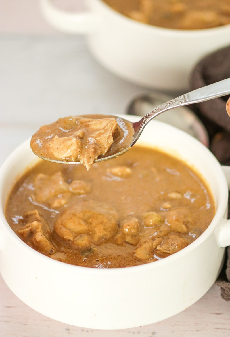 bowl of Peanut SOup with chicken