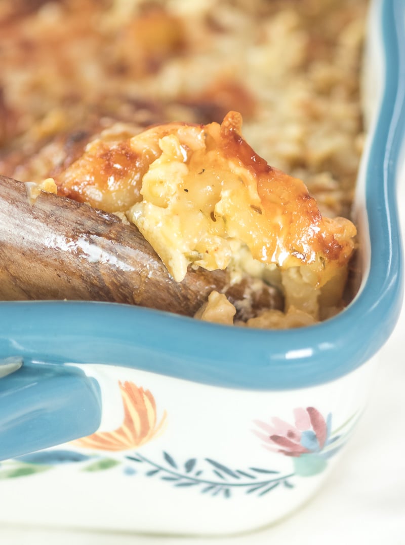 Baked Macaroni and Cheese on a Spoon