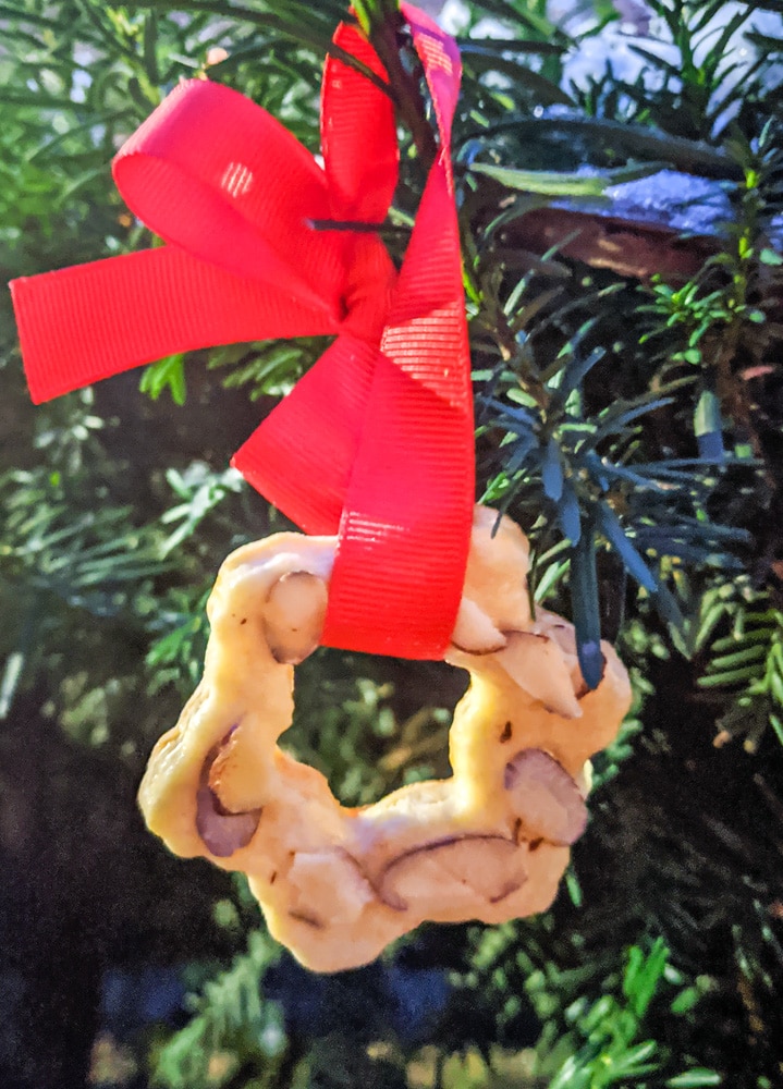 Dutch Christmas Cookies - wreath shaped hung on a Christmas Tree
