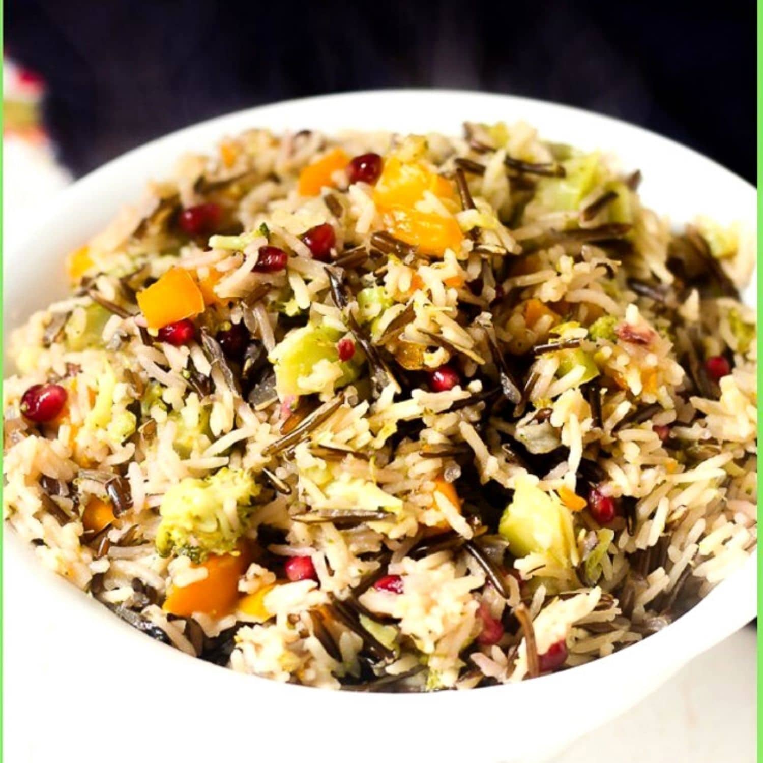 bowl of wild rice pilaf