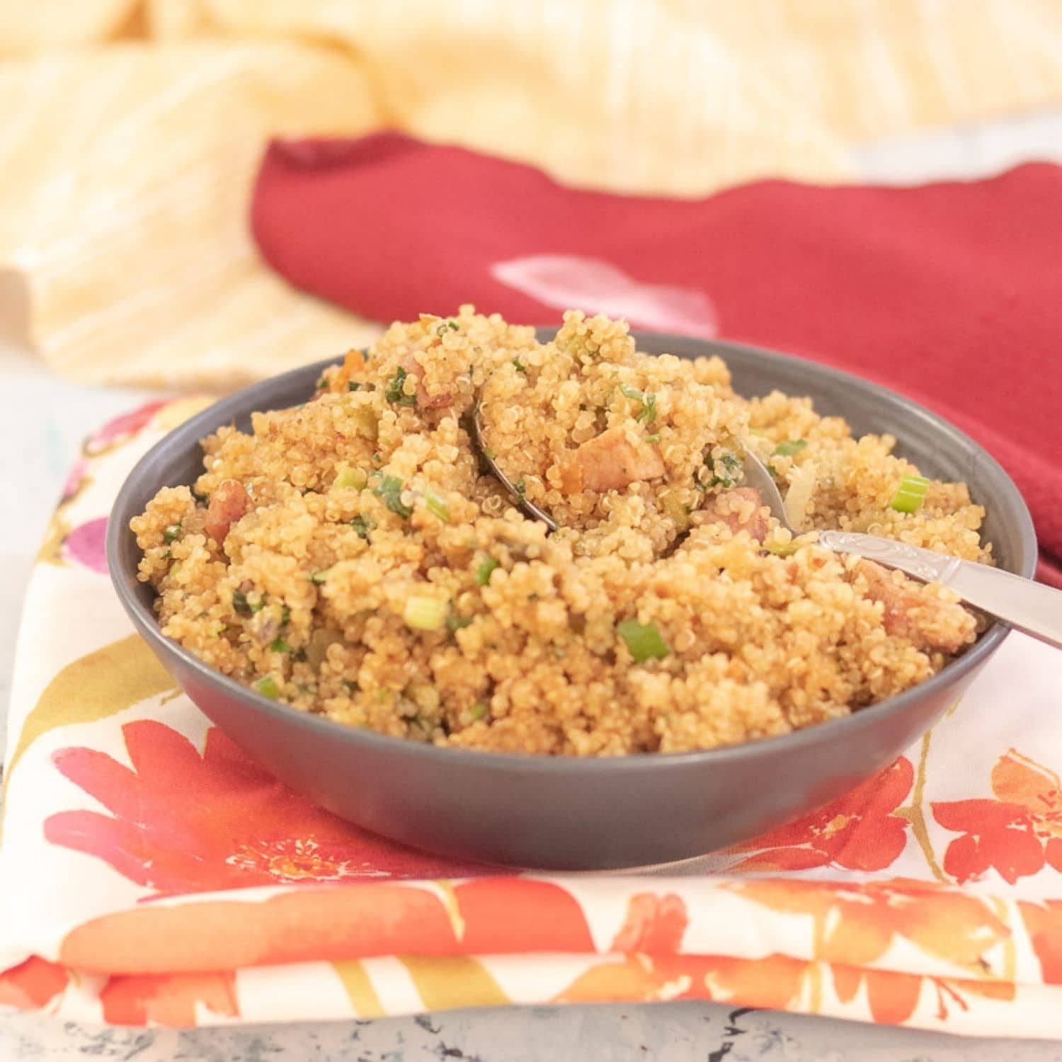 a bowl of quinoa pilaf