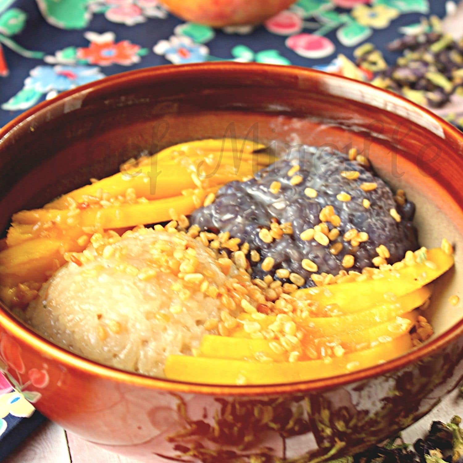 bowl of Thai Sticky Rice with Mango