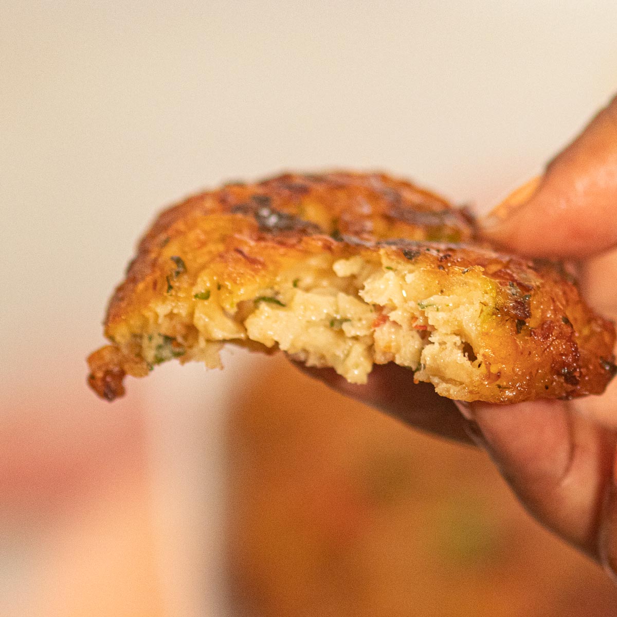 Dominica Recipe - Caribbean Cod Fish Cakes - inside view