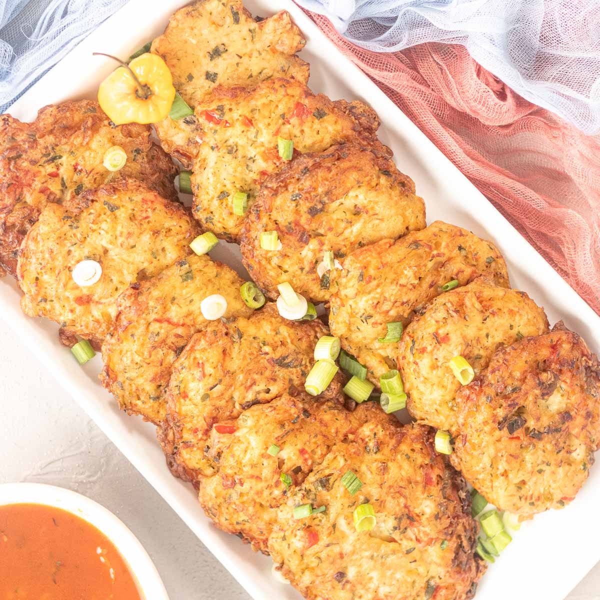 West Indian Cod Fish Cakes on a platter