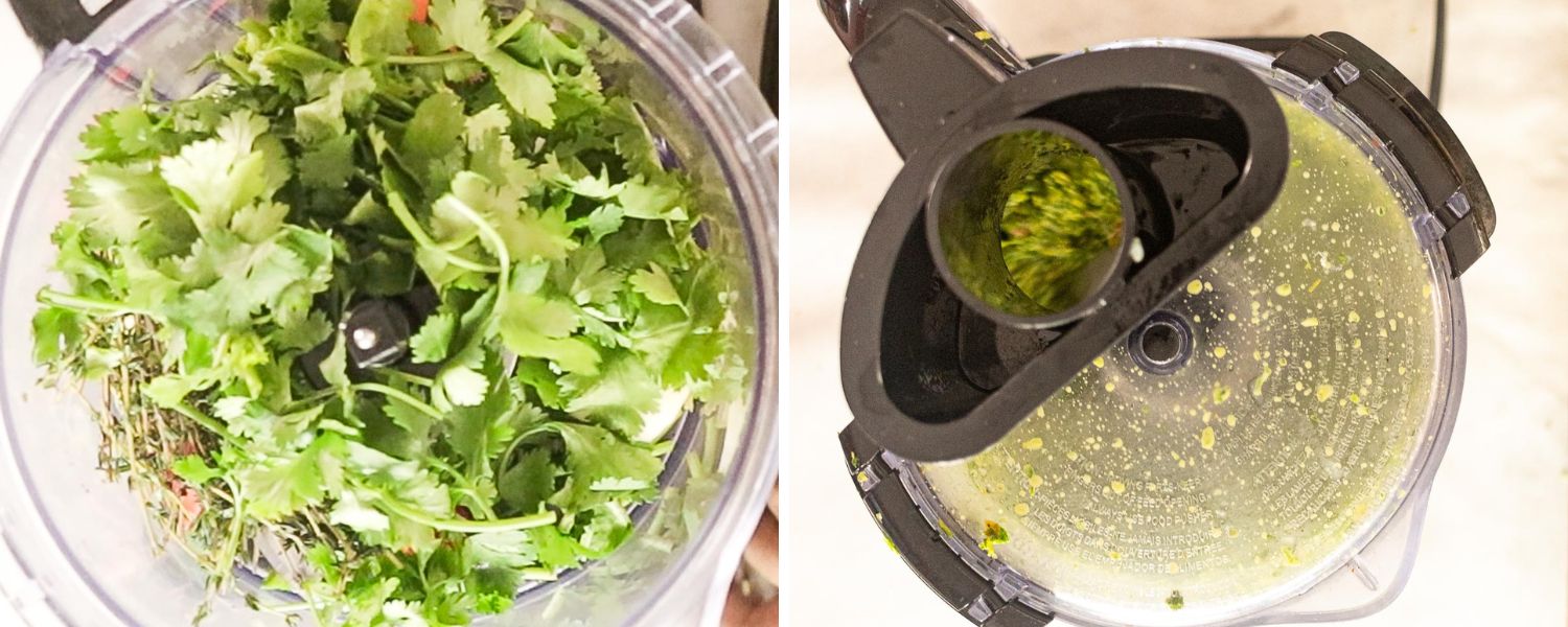 Step by step pics how to make green seasoning in the food processor