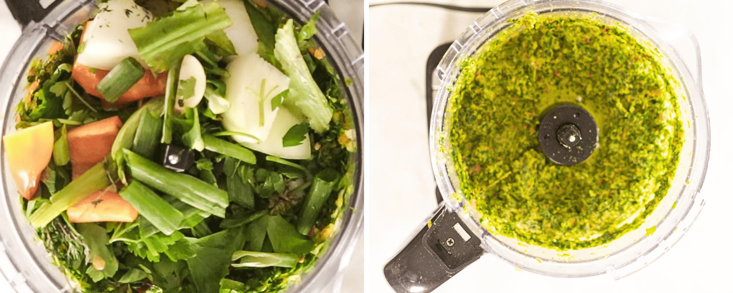 How to make Green Seasoning using a food processor