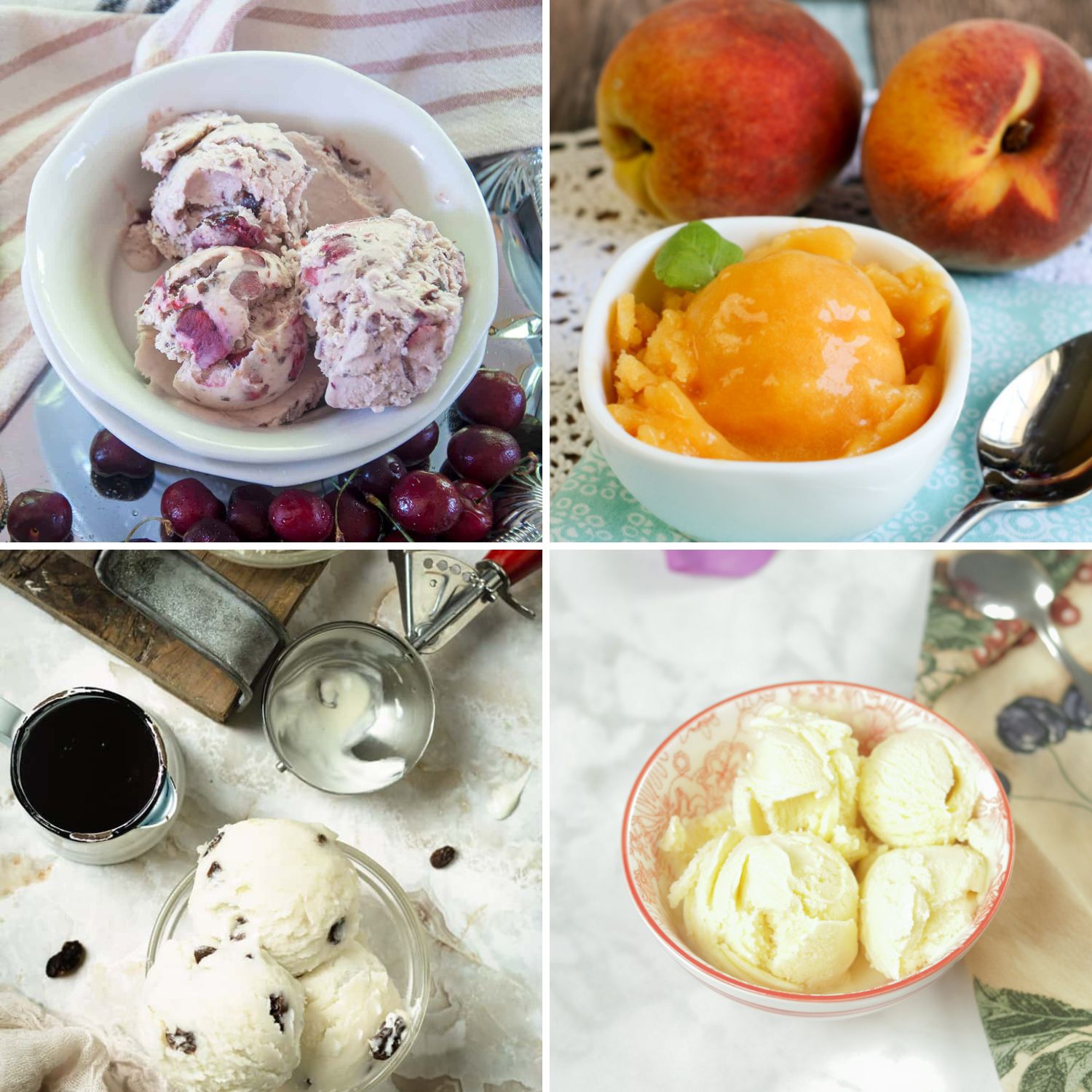 collage of hoemmade ice cream recipes