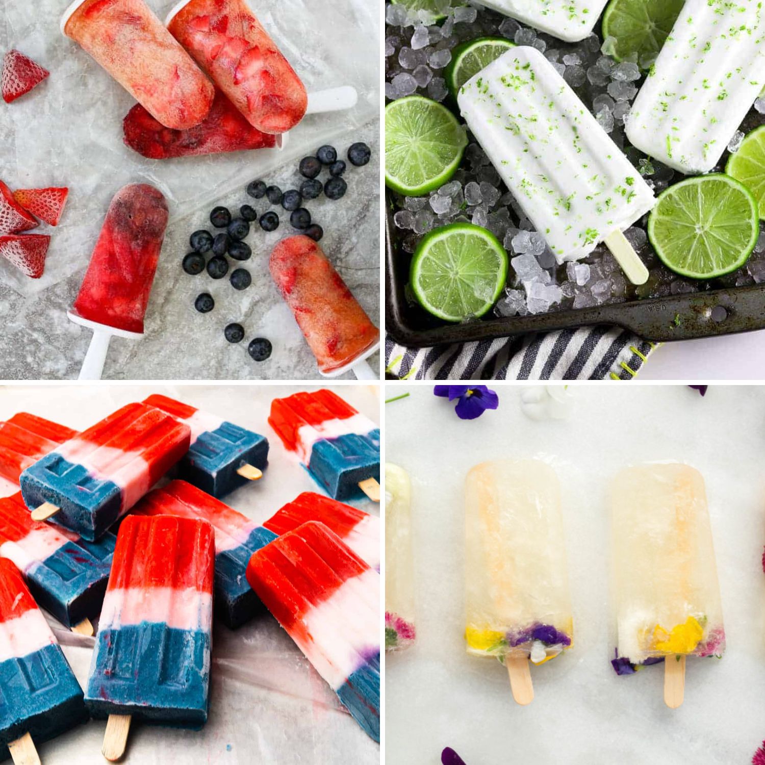 collage of popsicle recipes