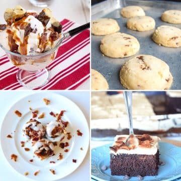 collage of bacon dessert recipes