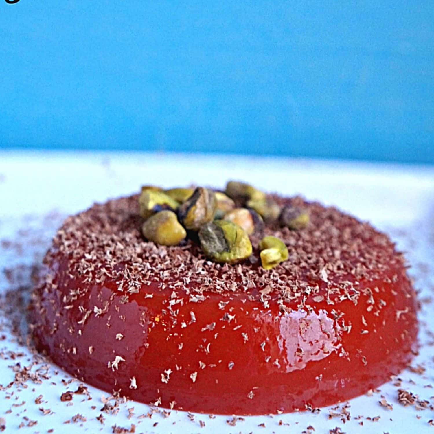 Gelo Di Melone Sicilian Dessert with grated chocolate and chopped pistachios