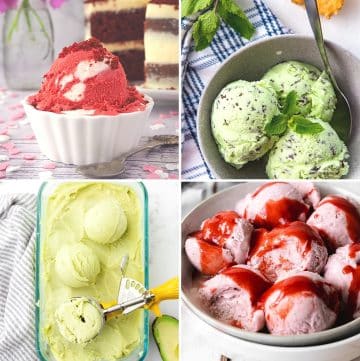 collage of ice cream recipes