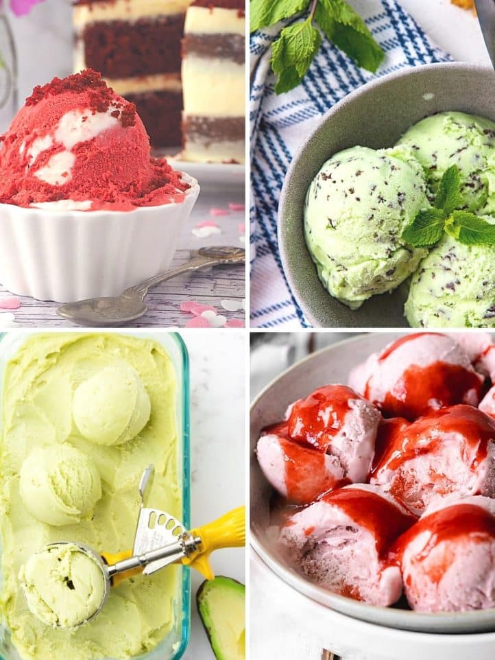 collage of ice cream recipes