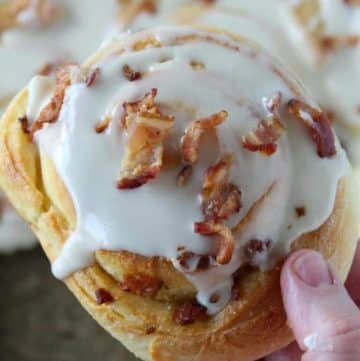 Maple Sweet Rolls with Bacon on top