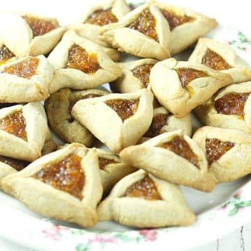platter of Hamantaschen Cookies for Purim