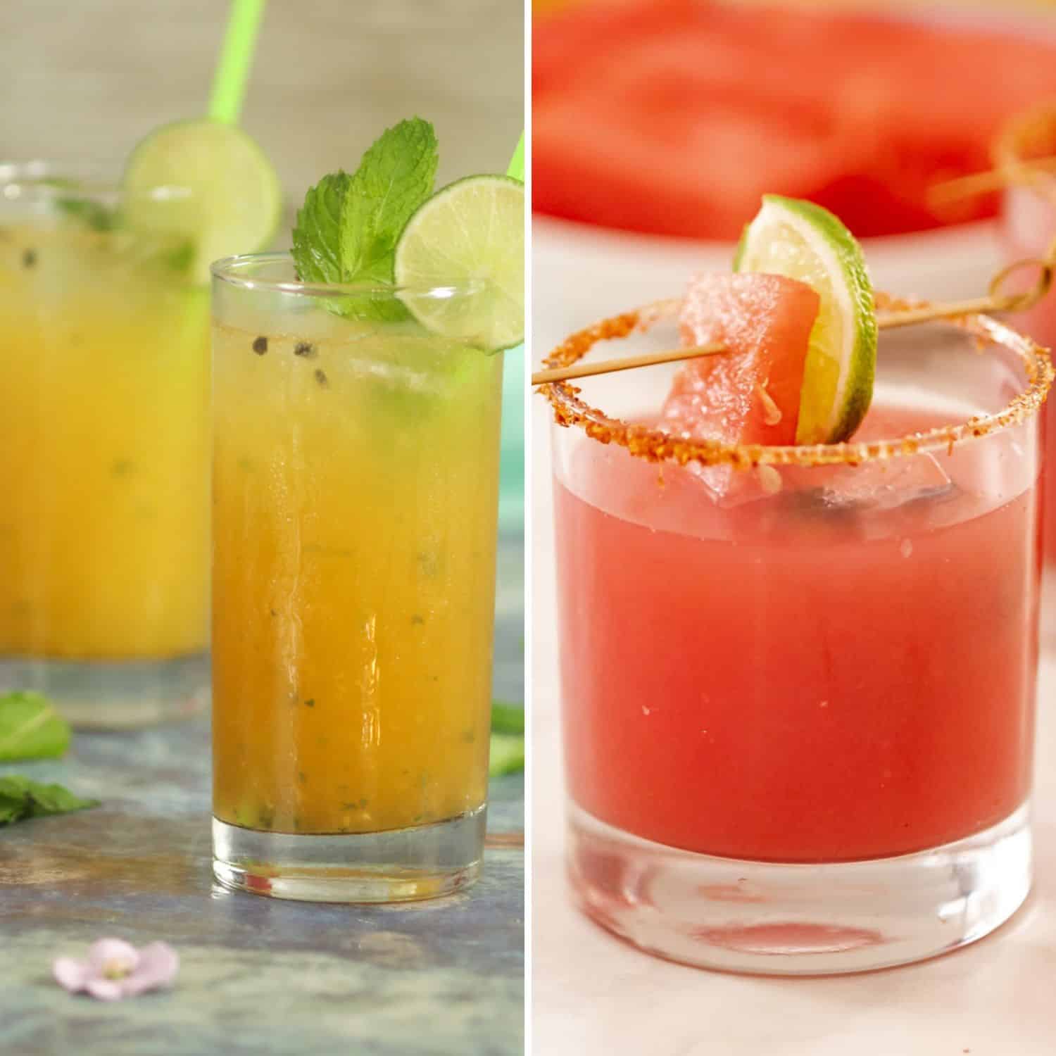 Passionfruit Mojito and Watermelon Margarita