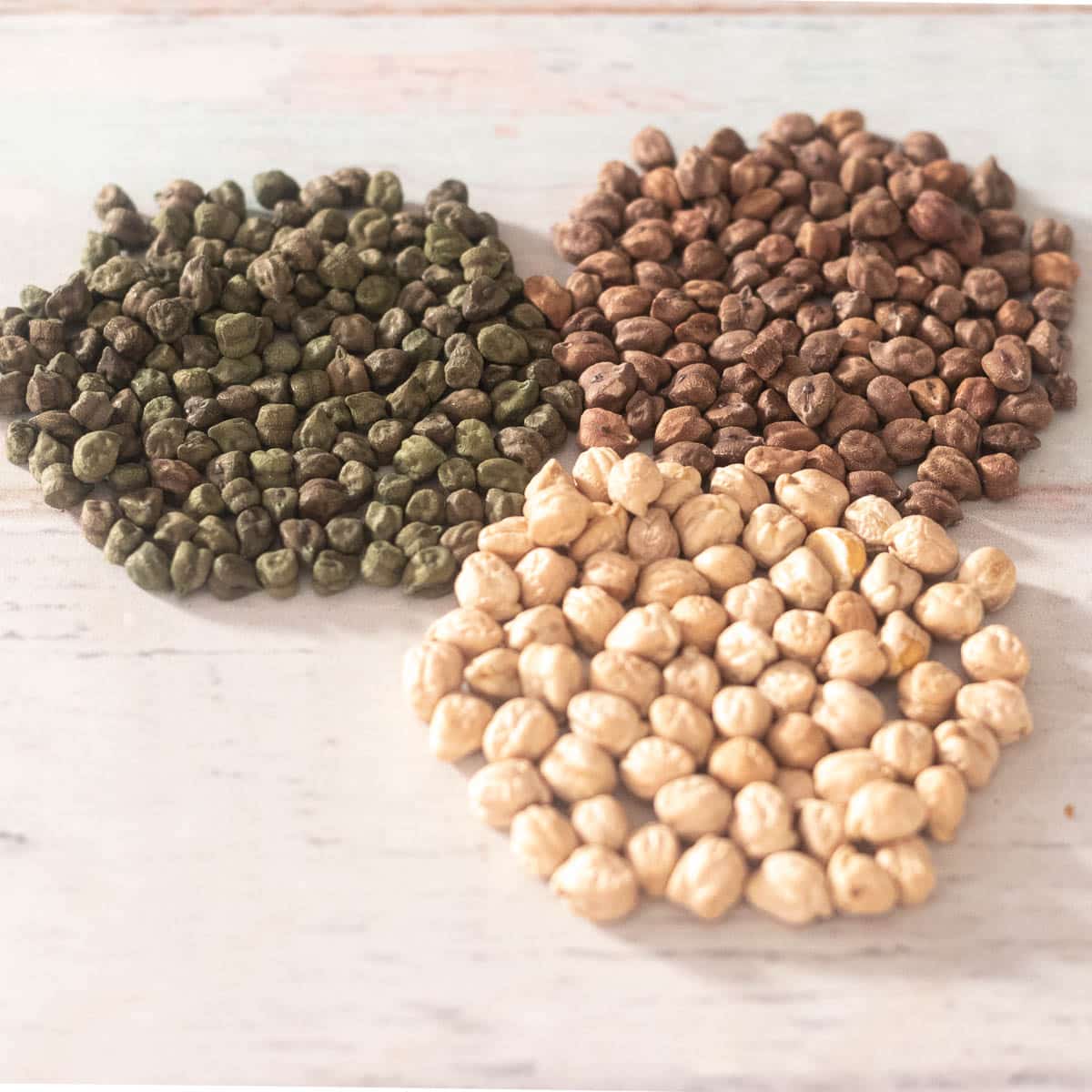 3 different types of chickpeas