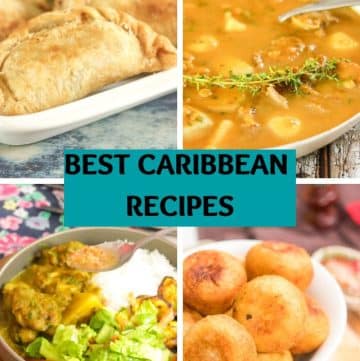 Caribbean Food Recipes collage with title