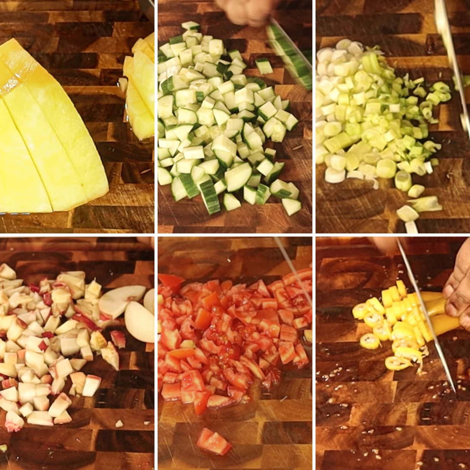 Step by Step photos for making gazpacho soup